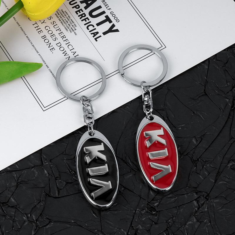 ISFR5 1pc Metal Car Logo Styling Keychain Metal Key Ring For Kia Sportage Morning Ceed Picanto Rio ProCeed Niro Stonic Optima Forte KN