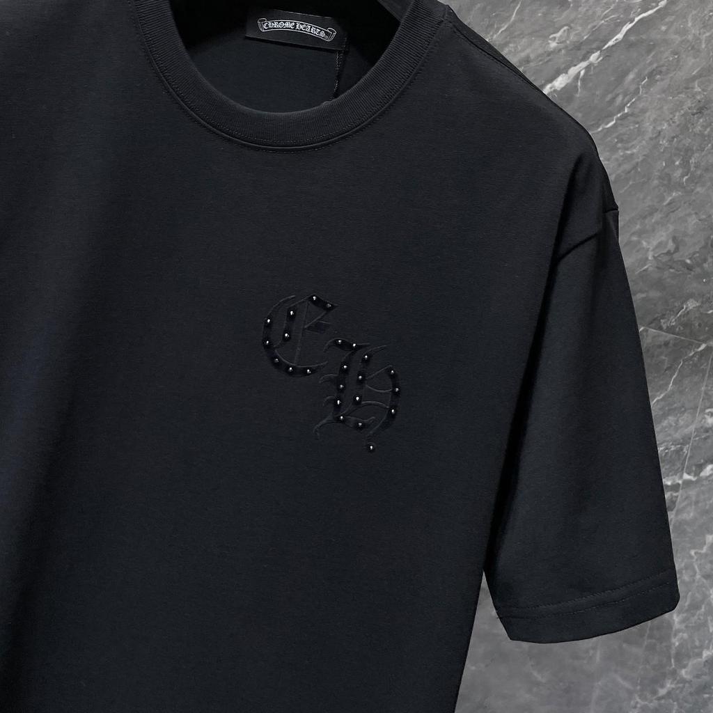 8933 CHROME HEARTS 2026 Summer New High Quality Cotton Round Neck Loose Large Size Men's and Women's T-shirt Couple T-shirt