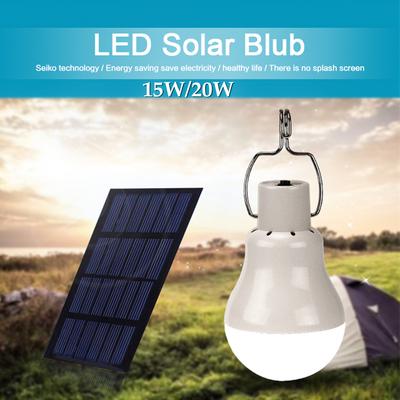 Solar Panel Power LED Bulb Portable Light Outdoor Camping 15W Solar Powered Portable LED Lamp for Camping and outdoors