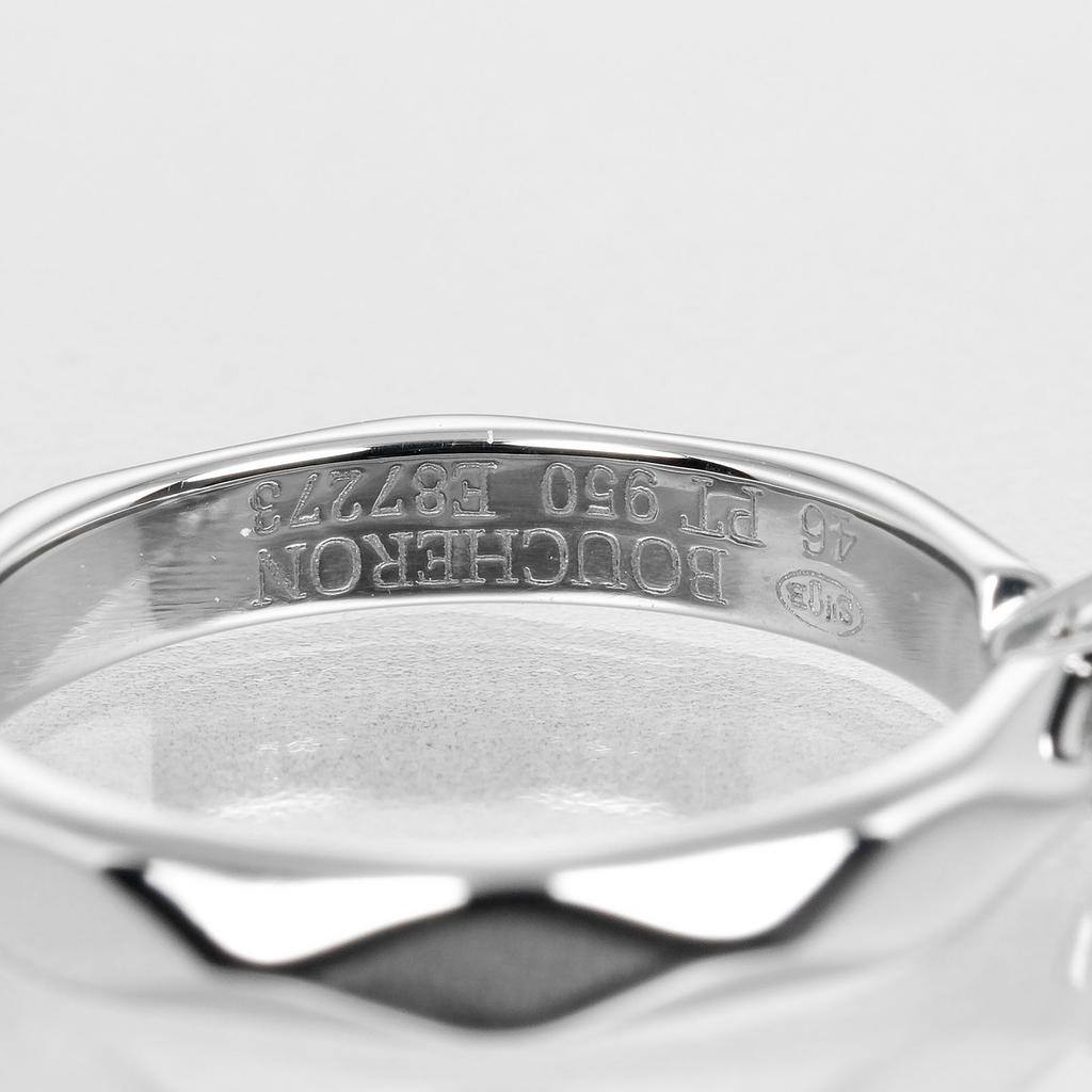 Boucheron Faceted Solitaire Ring 0.21ct VVS1/E/VG Pt950Platinum/diamond #3.7(US Size) 4g Women Used