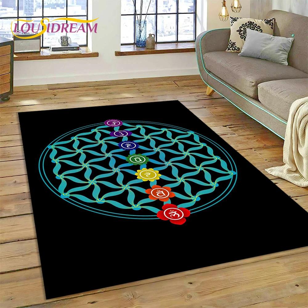 Naturalize Yoga Zen Meditatie Regenboog 7 Chakra Tapijt Vloerkleed voor Thuis Woonkamer Slaapkamer Bank Deurmat Decor, Vloerkleed Antislip Mat