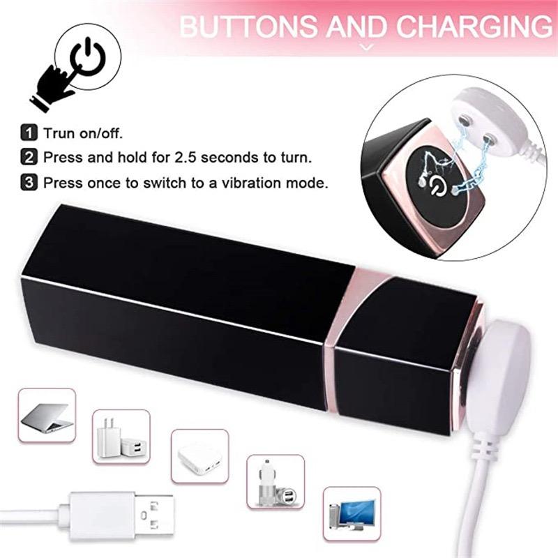 10 prędkości akumulatorowa szminka wibracyjna stymuluje łechtaczkę kobiet masturbacja wibrator Mini wibrator produkty dla dorosłych