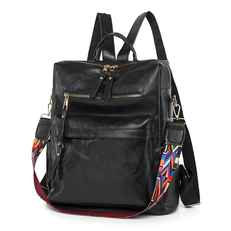 2025 Women's Retro PU Backpack - Large Capacity Casual Travel Bag