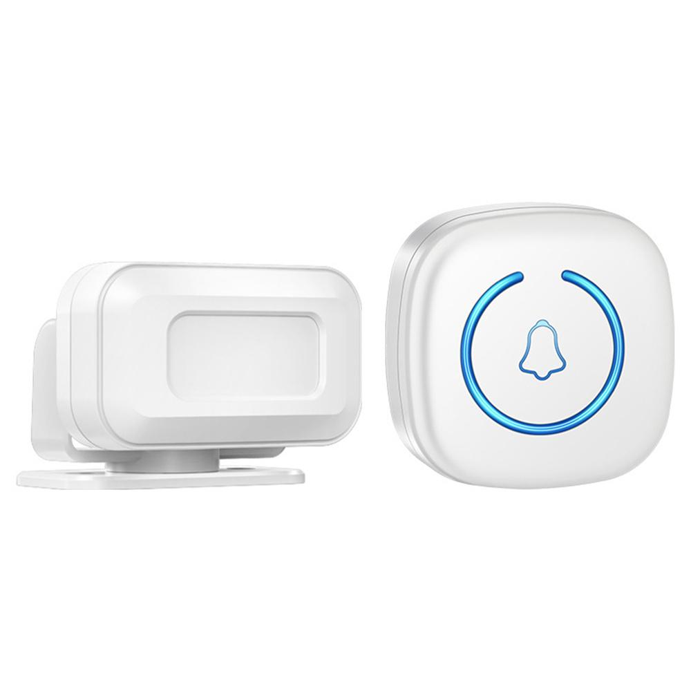

M8 Commercial Wireless Sensor Infrared Motion Detector Welcome Doorbell Chime with 1 Transmitter + 1 Receiver D
