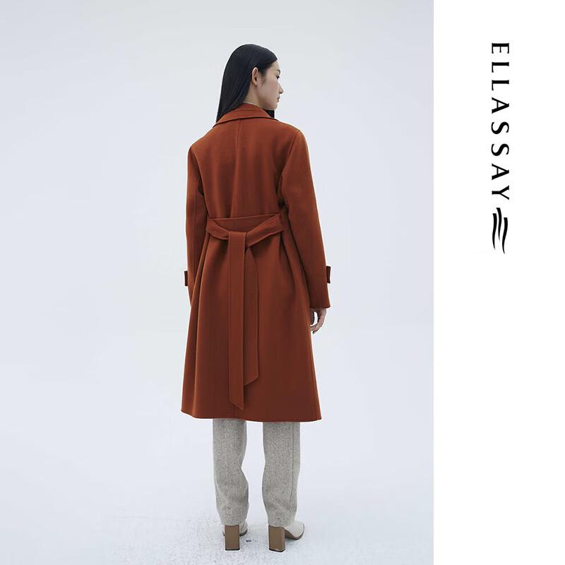 ELLASSAY Women's Loose Fit Mid-length Wool & Cashmere Coat
