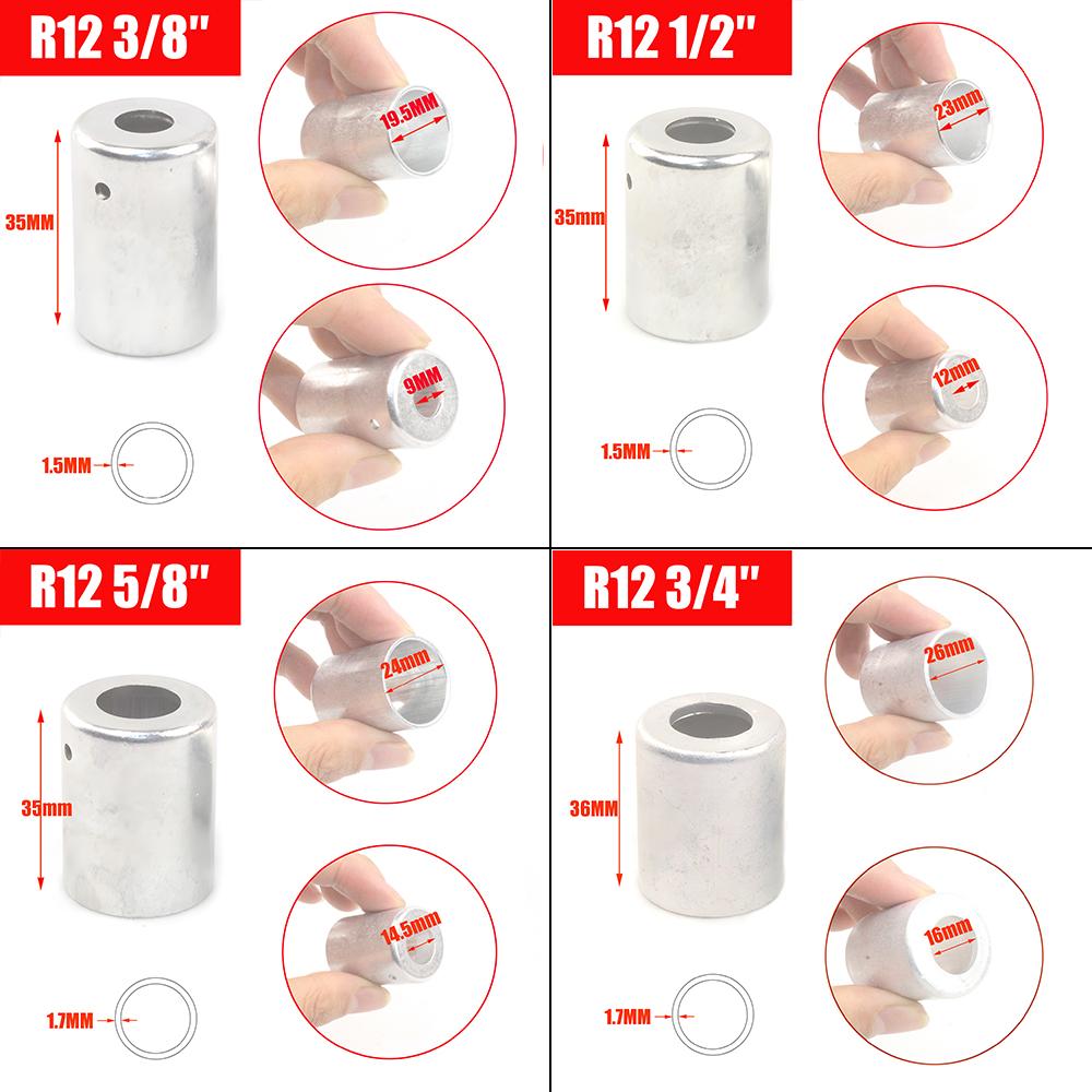 Aluminum Ferrule A/C Gas Hose Pipe Crimp Sleeves R12 R134A 3/8'' 1/2'' 5/8'' 3/4'' Hose Air Conditioning Joint 4pcs/Pack