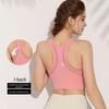 Plus Size Front Zipper Shockproof Sports Bra with Fixed Pads - Breathable, Beautiful Back Yoga Vest for Outdoor Wear