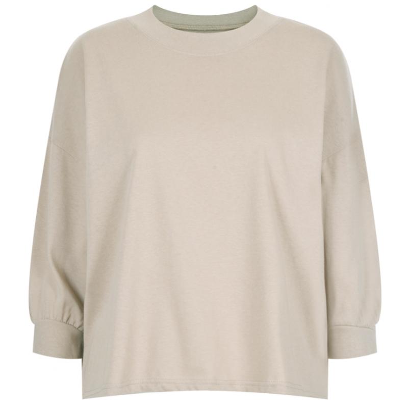 Shop   Women Loose FiT Round Neck 7 Sleeve Plain T shirT Dai Wsh 20385 Green