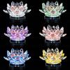 Glass Crystal Lotus Candle Holder Hoom Decor Lotus Figurines Candle Stand  Dinner Decor