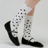 NYW DOT LONG SOCKS_WHITE