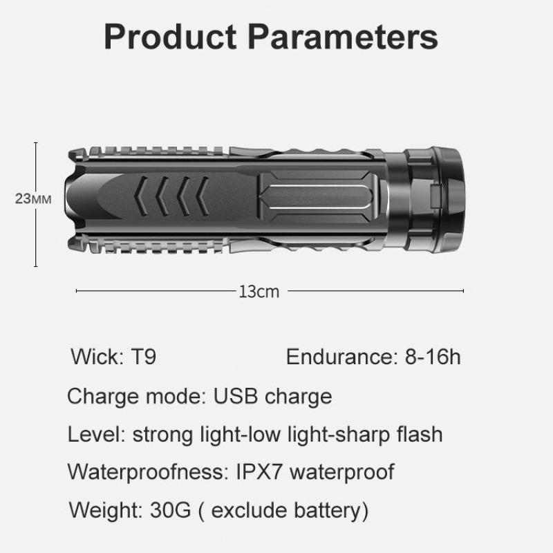 Lanterna Multifuncțională Reîncărcabilă USB Portabilă de Exterior pentru Acasă Lanterna Mică Camping Lumină de Urgență Lanterna Autodefensivă