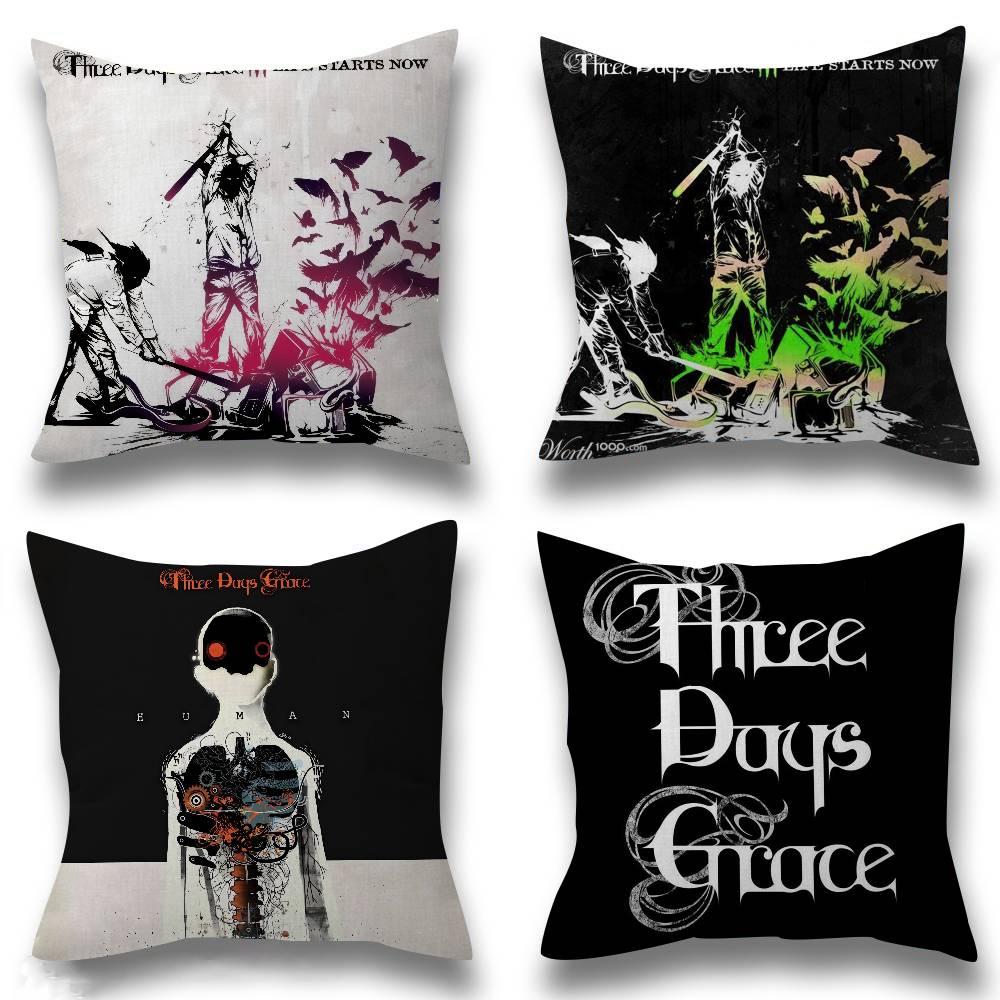TThree Days Grace Band Cushion Cover Pillow Cover Decor Pillowcase Printed Cushion Case for Couch