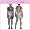 Halloween Zombie Nurse Cosplay Costume With Bloodstains For Horror Theme Party