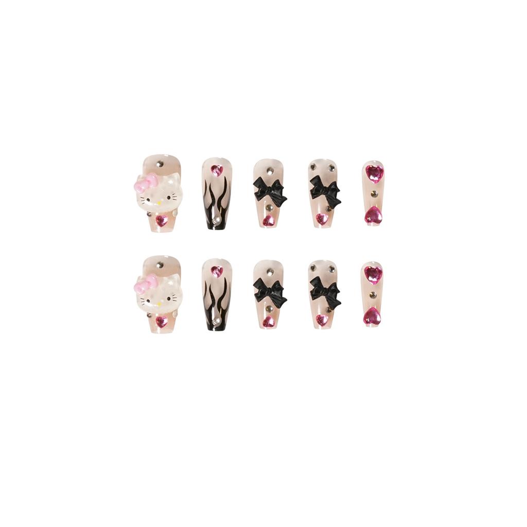 Spice Girl Black Flame Y2K Wind Wear Nail Art Finished Nail Art Patch Nail Patch Butterfly Nail False Nail