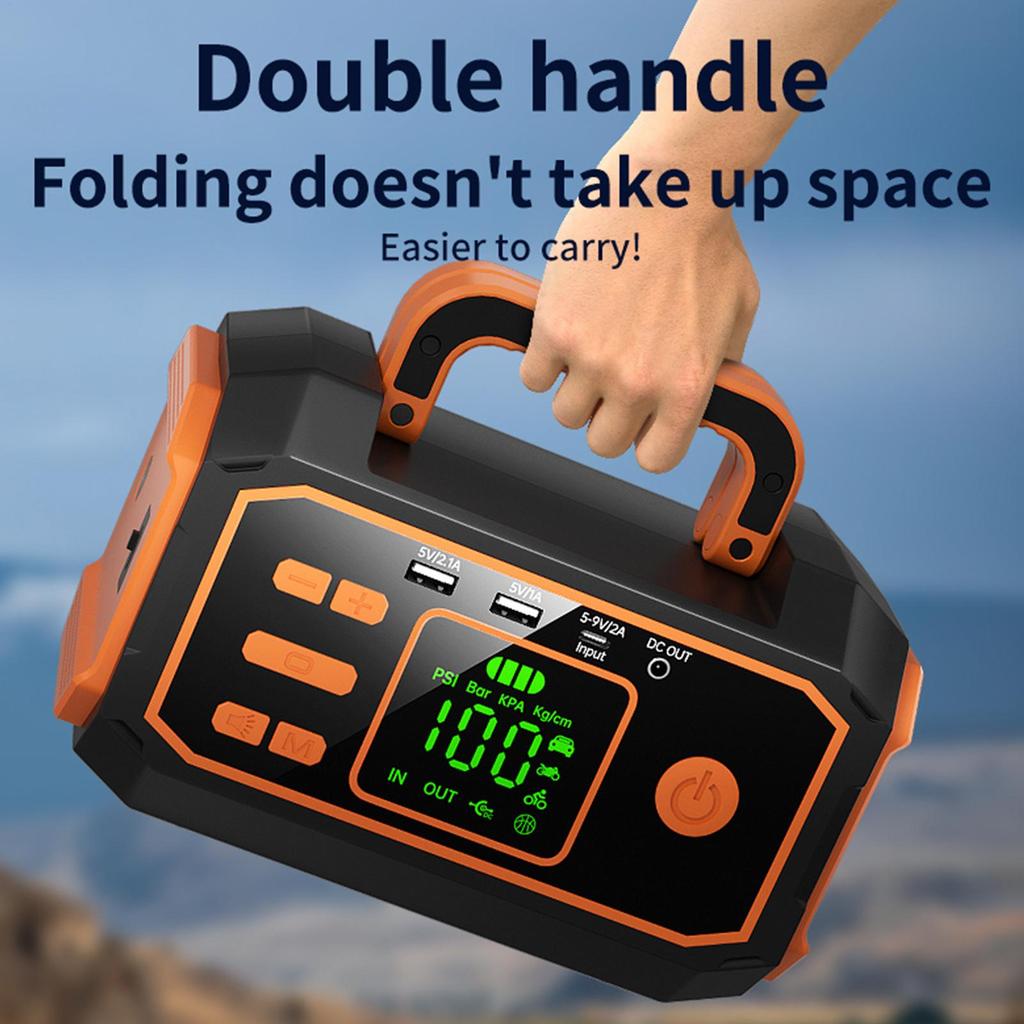 Portable Tire Inflator Air Compressor With Digital Pressure Mobile Vehicle Tire Pump For RV Camping Bike Motorcycle Vehicle SUV