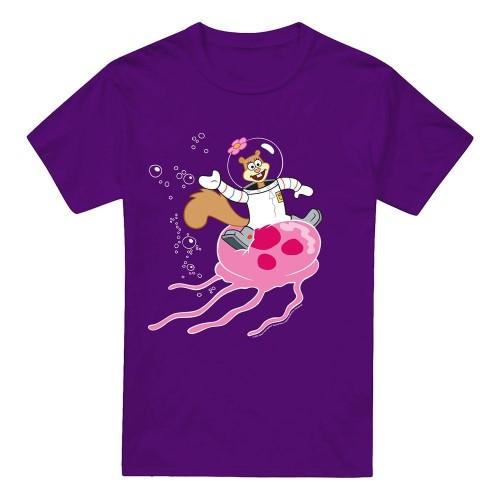 SpongeBob SquarePants Mens Sandy Rides The Jellyfish T-Shirt