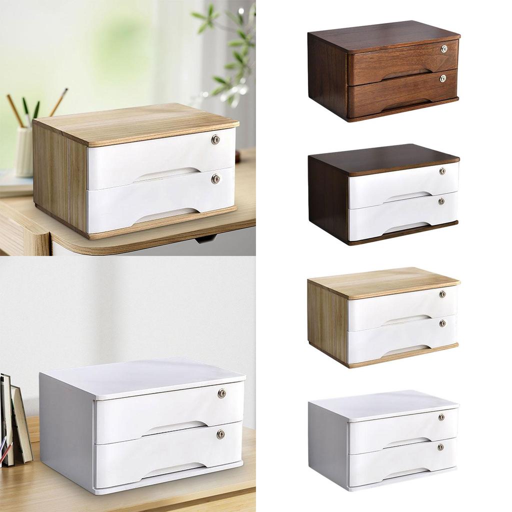 Chic Lockable Wooden Storage Box for Office