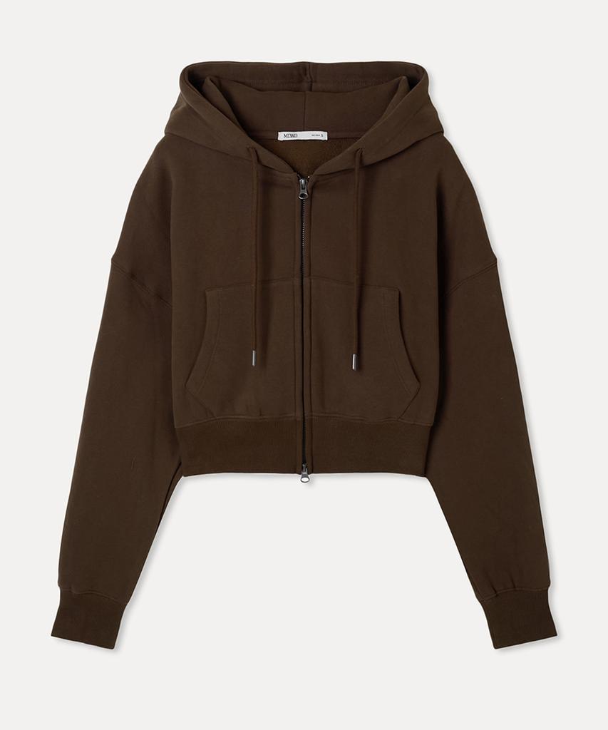 MIXXO Fleece-Lined Crop Zip-Up Hoodie_Miwcmg110A