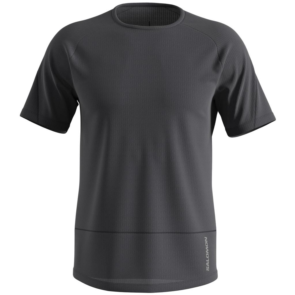 Salomon Men's CROSS RUN SHORTSLEEVE TEE, Deep Black, Size S, Outdoor T-Shirt