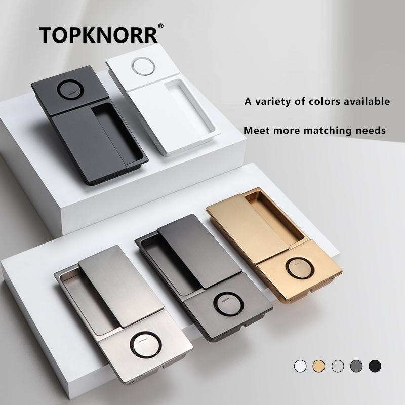 Invisible Pocket Door Lock with Double-Sided Handle Ghost Door Hook Minimalist Kitchen Sliding Door Lock for Home Security