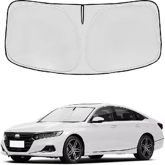 Windshield Sun Shade For Mazda 3 2014-2018 Double Layer 240T Front Window Shade Fit Mazda 3 Sun Visor Foldable Shade Blocks UV Rays Summer Must Have