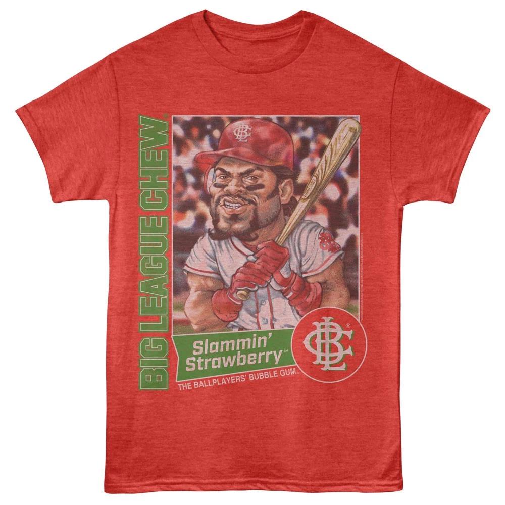 Big League Chew Bubble Gum Slammin Strawberry Men s T shirt S