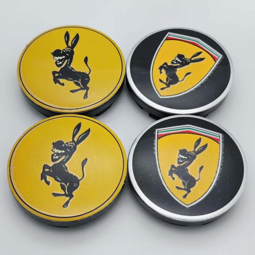 4pcs 56MM O.D /51MM I.D Donkey Logo Emblem Car Wheel Center Caps Wheels Hub Rim Hubcaps Centre Cover Replace Styling Accessories