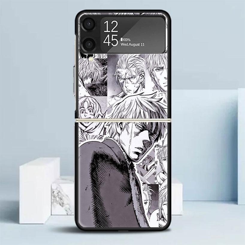 Vinland Saga Schwarze Hülle für Samsung Galaxy Z Flip 7 6 5 4 3 5G Handyhülle Flip7 Flip6 Flip5 Flip4 Flip3 Musterhülle Galaxy Z F