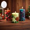 3Pcs Christmas Candle Silicone Mold for Epoxy Resin Plaster Concrete Reusable Xmas Theme Cylinder Mold for DIY Candle Holders Storage Containers