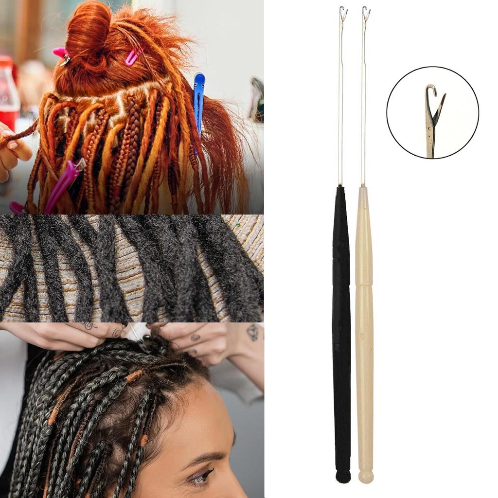 10 stk Mikro Plast Lås Heklenål Nål For Fletting Hårforlengelse Veving Dreadlocks Laging Parykk Syverktøy