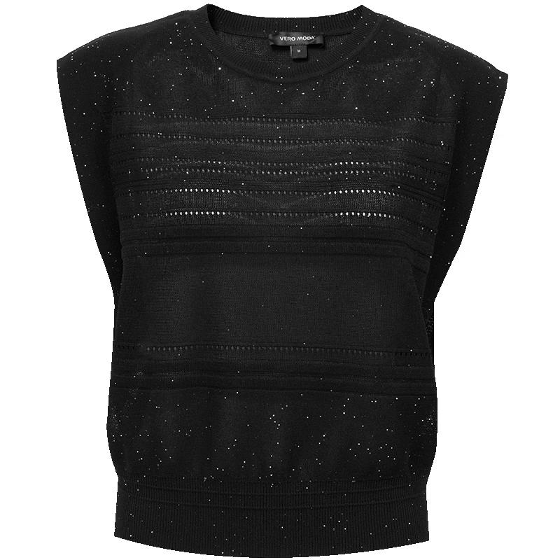 VEROMODA Women s Sequin Ribbed Knit Sleeveless Top M