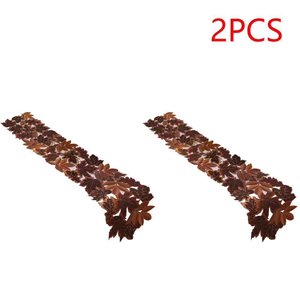 1/2/5Pcs Autumn Maple Leaf Table Runner Embroidered Fall Harvest Thanksgiving Table Mats Kitchen Dining Placemats Home Decor