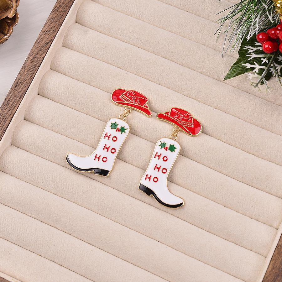 Cartoon Cowboy Hat & Boots Earrings - Festive & Cute Holiday Party Jewelry