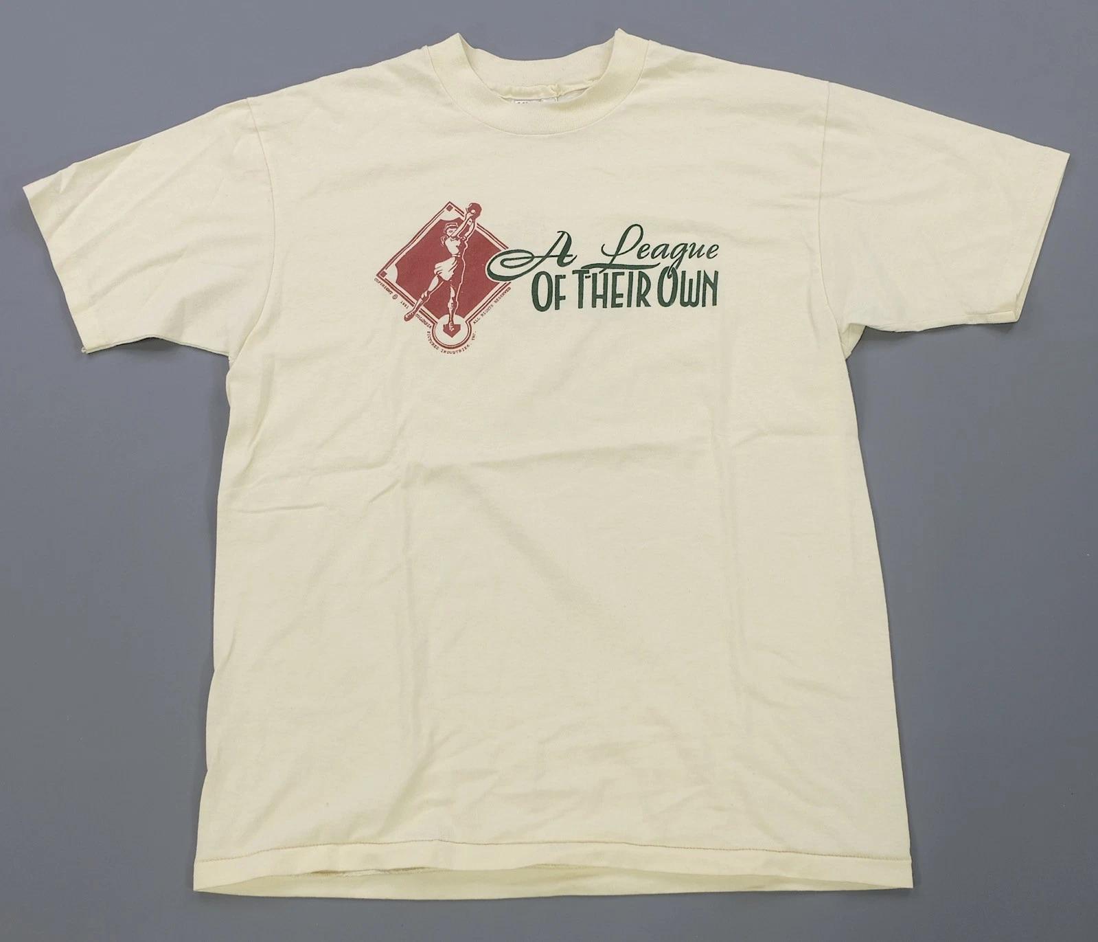 Rare VTG A League of Their Own 1991 Graphic T Shirt 90s Women s Baseball Film L L