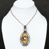 Bumblebee Jasper, Moonstone Gemstone Copper Wire Wrap Jewelry Pendant 3.35"
