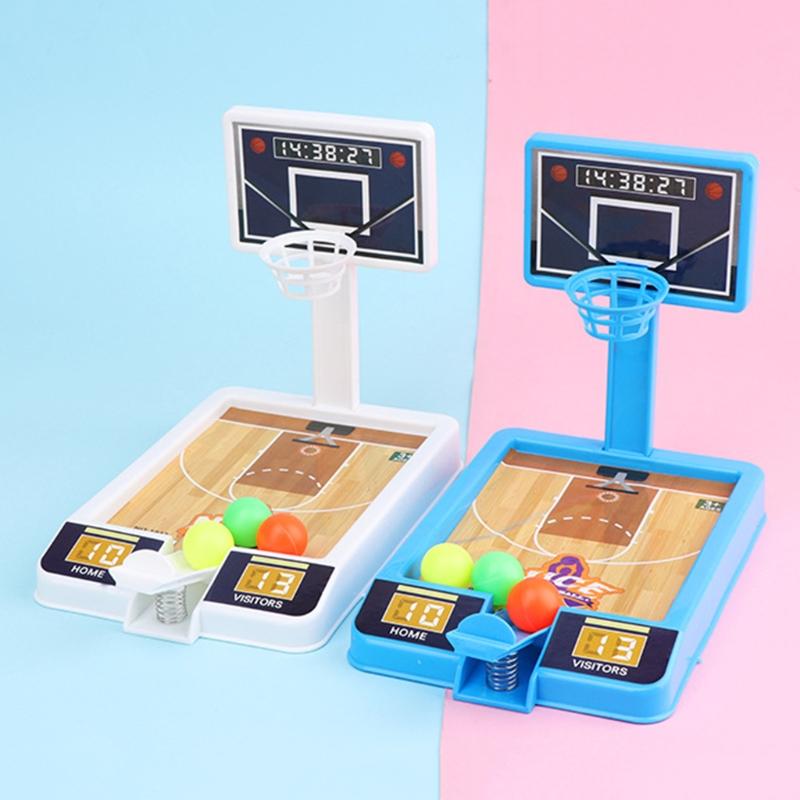 Basketballspielzeug Mini-Basketballständer mit 2 Bällen 1 Basketballfeld Desktop-Spielbrett zur Angstlösung für Kinder ab 3 Jahren