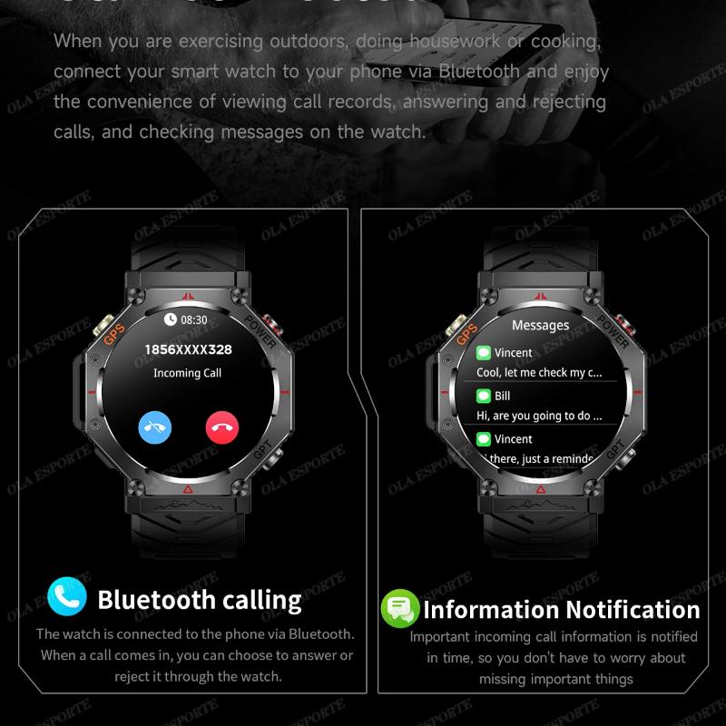 2025 New Swimming Smart Watch Watch IP69K Waterproof BT Call GPS Compass Amoled Military Sport Smartwatch Men Women for Xiaomi Huawei
