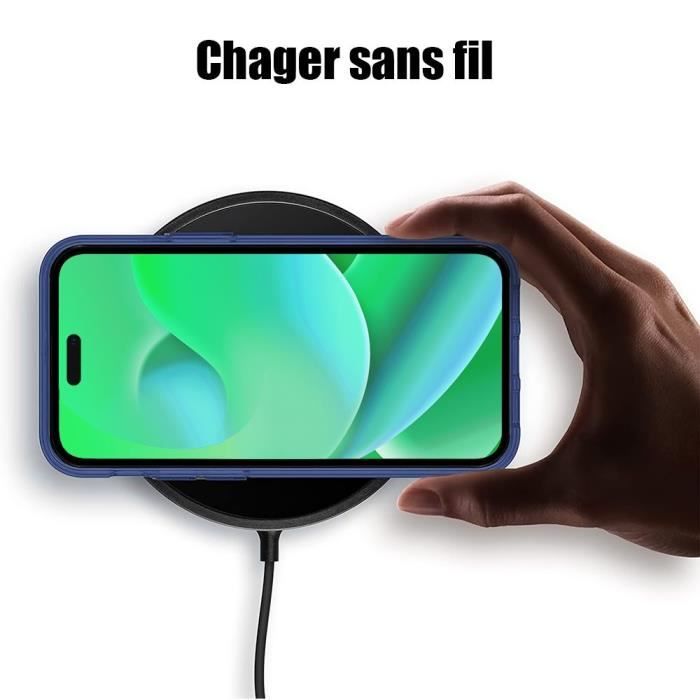 Coque pour iPhone 14 Pro Max - Antichoc - Souple - Silicone - Bleu Marine - Résistant aux rayures