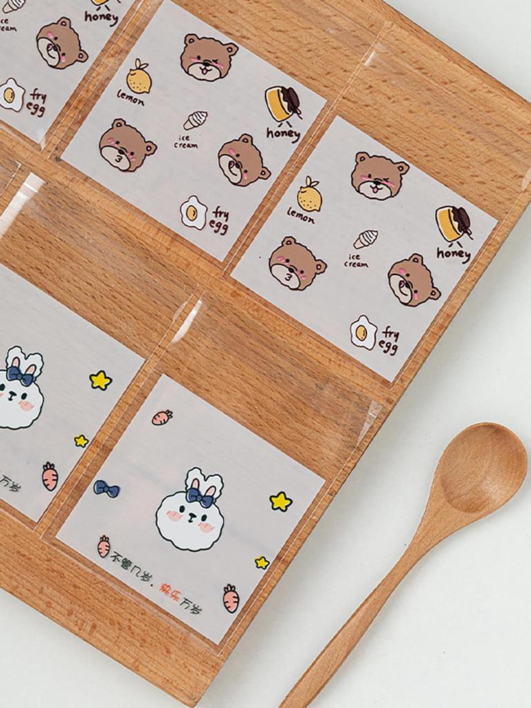 100pcs Cartoon Cookie Packaging Bag Cookie Snowflake Crispy Packaging Self Sealing Bag Separate Transparent Cute Little Bear