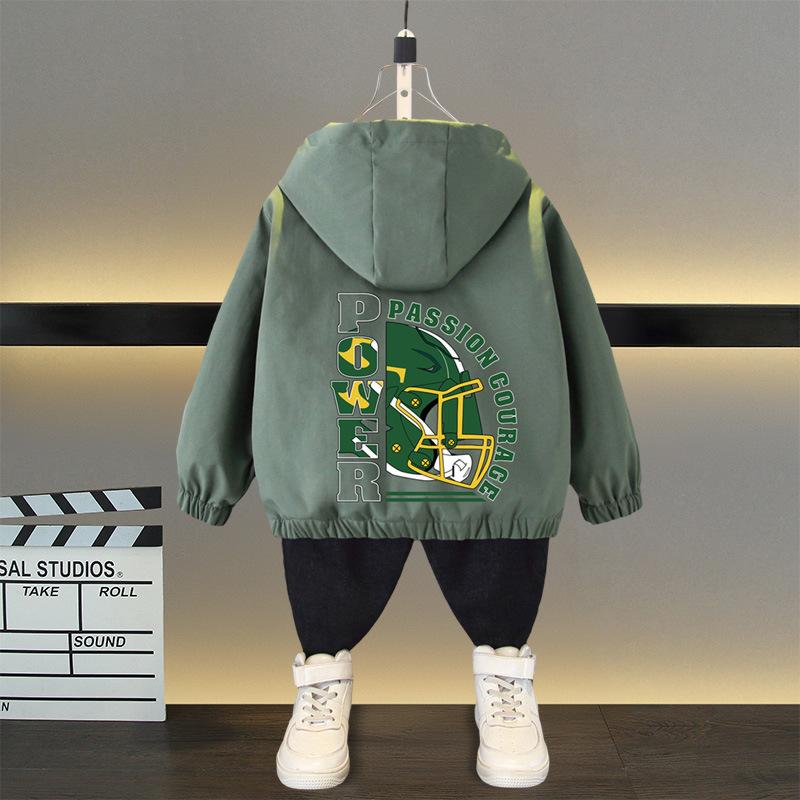 Jacke Kinder Outdoor Jungen und Mädchen Jacke Frühling Ball Dünner Abschnitt der Mittel- und Großkinder Locker Lässig Kapuze Rushing Mantel
