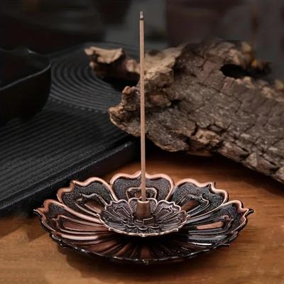 1 Stück Räucherstäbchenhalter Teller Lotus Räucherschale Bronze Kapuzinerkresse Räucherstäbchenhalter