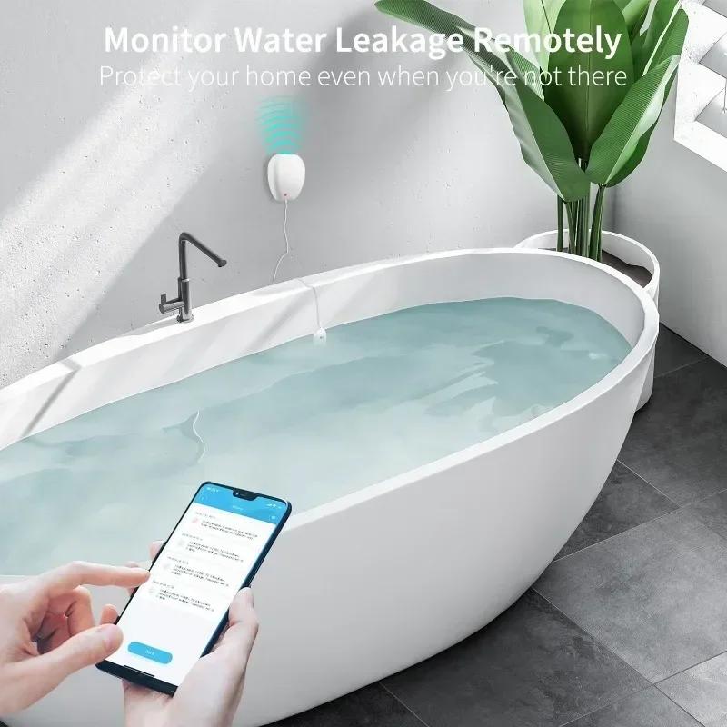 Tuya WiFi Zigbee Leakage Sensor Leak Detector App Remote Monitoring Kitchen/Bathroom Support Assistant Smart Home Accessories
