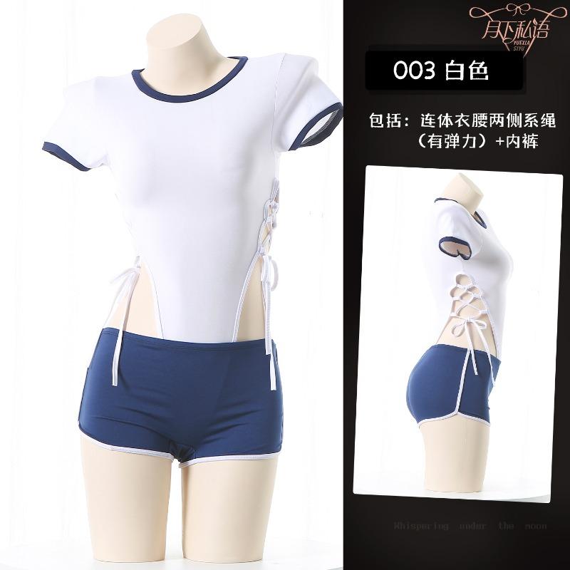 Under the moon whispering sexy underwear women s dead library water sexy one-piece hidden button open gymnastics suit One size fits all