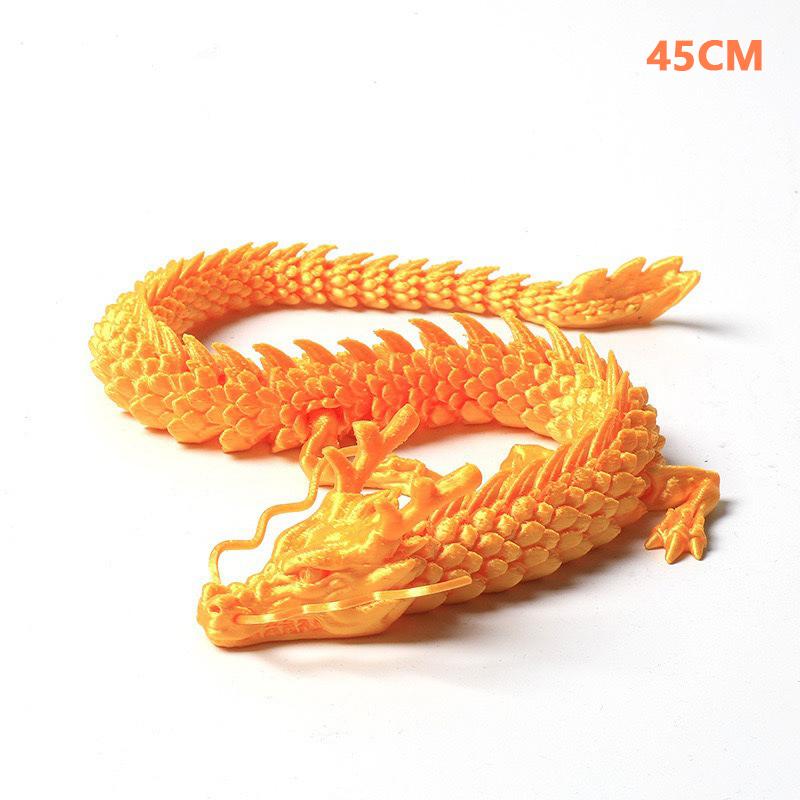 1PC 30/40CM Fish Tank Landscaping Decoration Collection Ornament Movable Jointed Dragon Statue 3D Printed Flexible Realistic