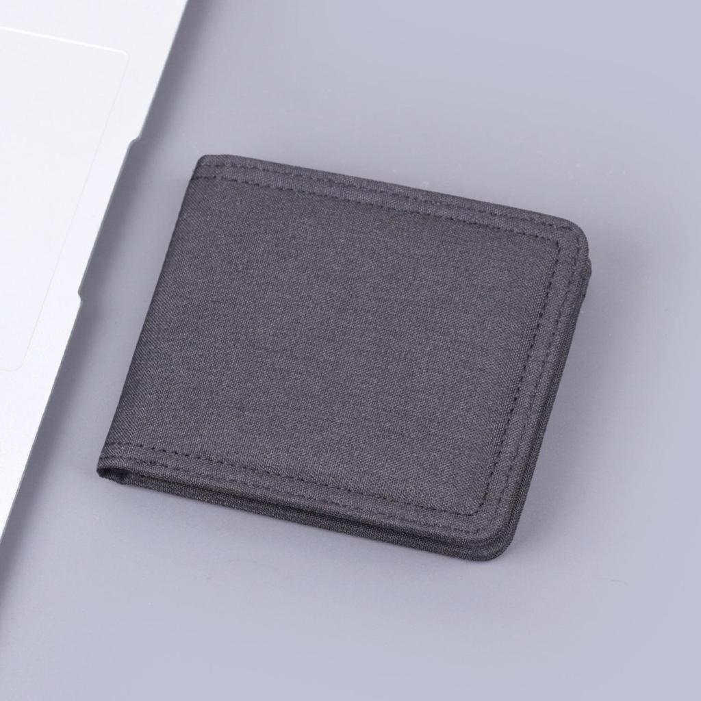 Men's Leather Canvas Zipper Wallet & Card Holder