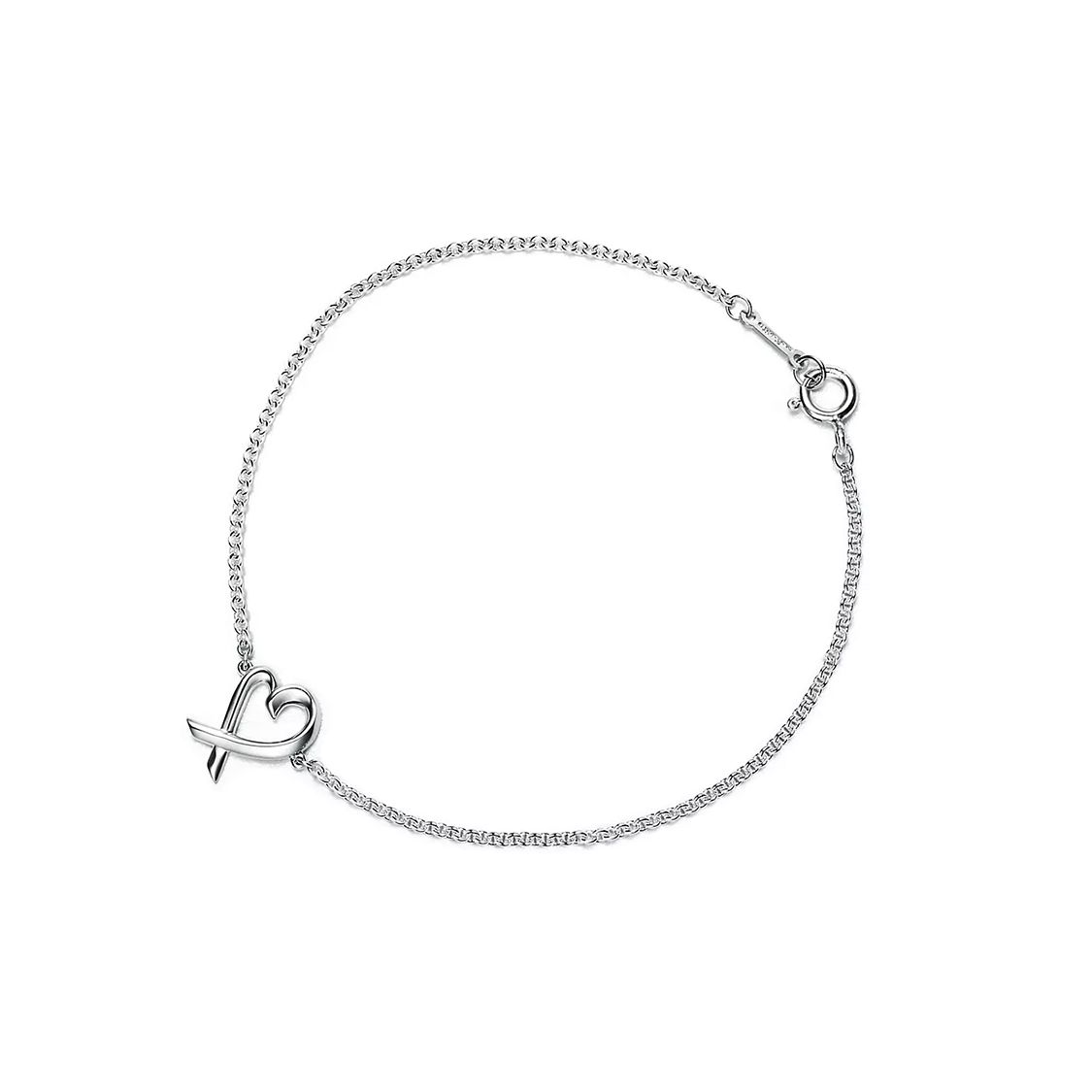 

Tiffany & Co. Elsa Peretti® Heart Fashion Versatile Sterling Silver Bracelet Women bracelet 60148084 Box+Shopping Bag,M