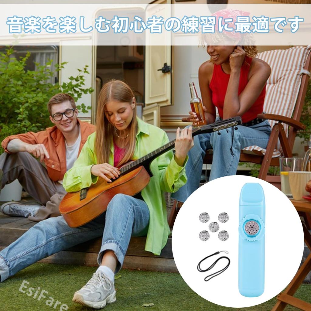 Professional Mini Kazoo with 5 Replacement Membranes and Lightweight and Portable Musical Easy to Musical Instrument Gift for All Tone Kazoo Wind