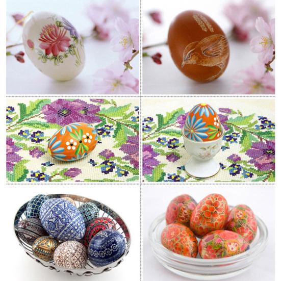 6Pcs Simulation Artificial Egg Easter DIY Painting Crafts Pretend Play Kids Toy