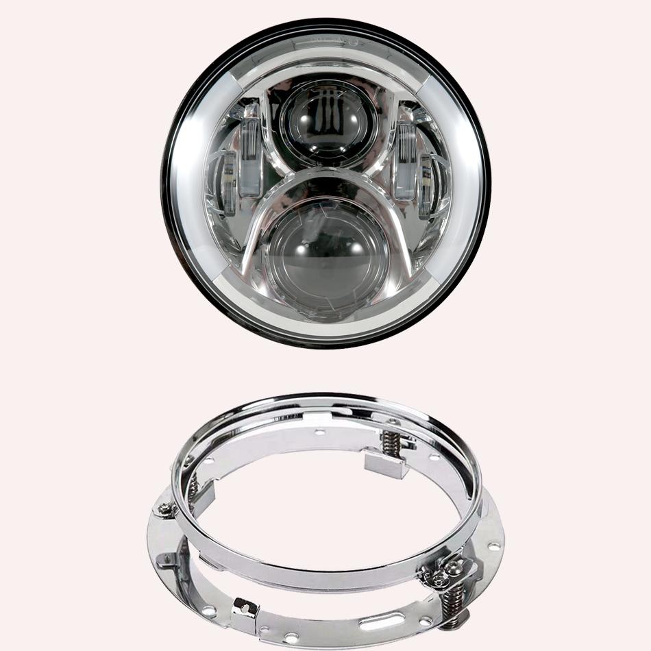 

Универсальная 7-дюймовая светодиодная фара + 4,5-дюймовые противотуманные фары ближнего света для мотоцикла Harley Touring Electra Glide Road King Street Glide