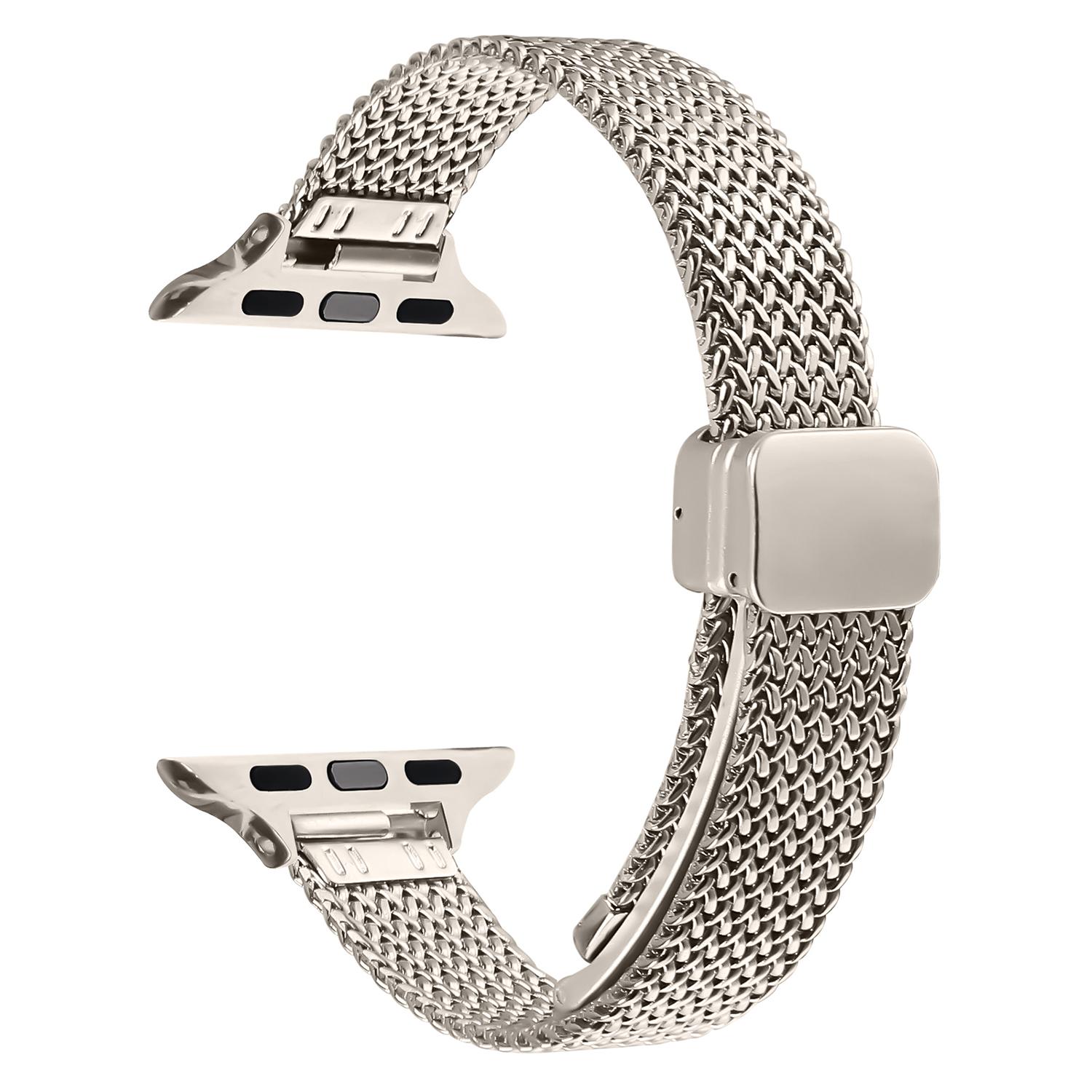 

Milanese Watch Band for Apple Watch Ultra 3 2 1 49mm/Series 11 10 46mm/9 8 7 45mm/SE3 SE2 SE 6 5 4 44mm/3 2 1 42mm Herringbone Stainless Steel Strap C